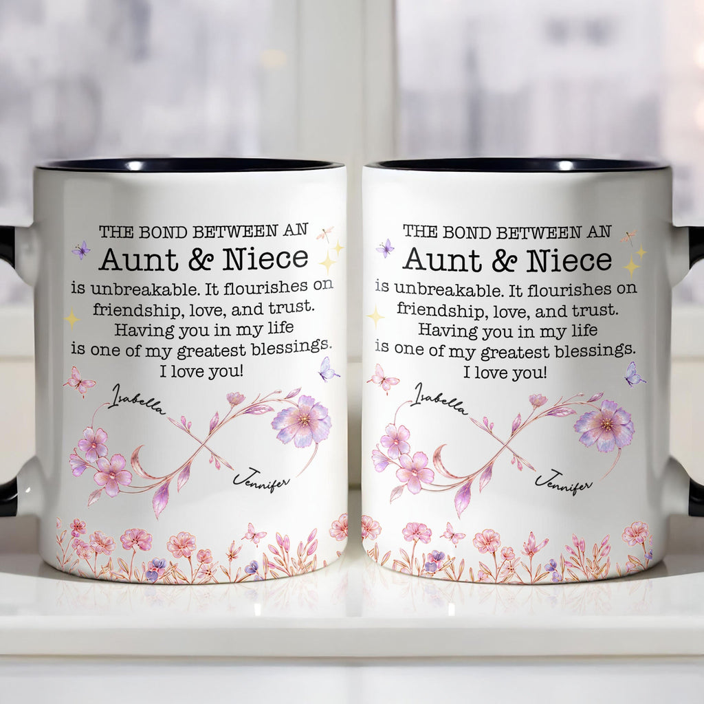 Personalized Accent Mug Custom Niece Gift Flower Design Accent Mug GradoCreations