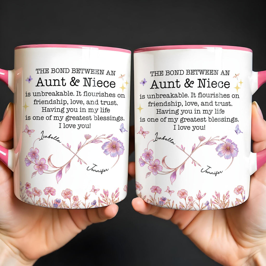 Personalized Accent Mug Custom Niece Gift Flower Design Accent Mug GradoCreations