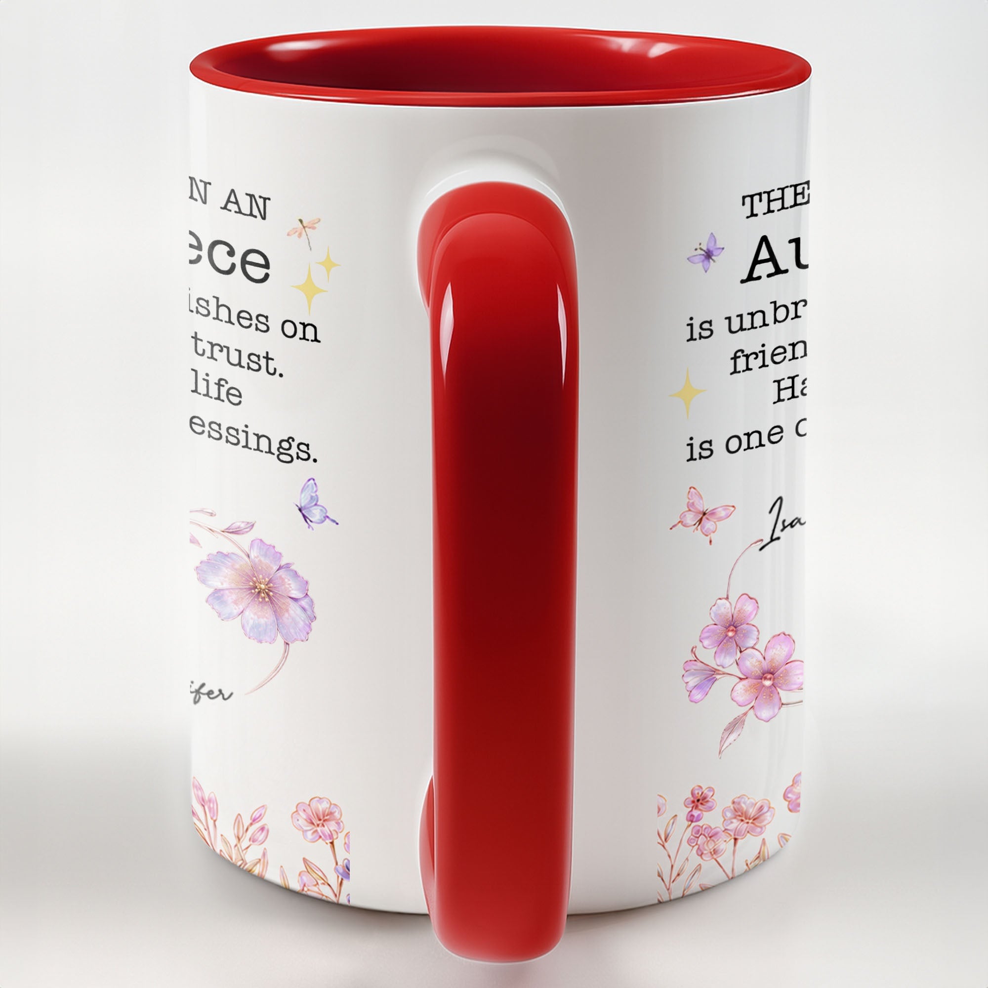 Personalized Accent Mug Custom Niece Gift Flower Design Accent Mug GradoCreations