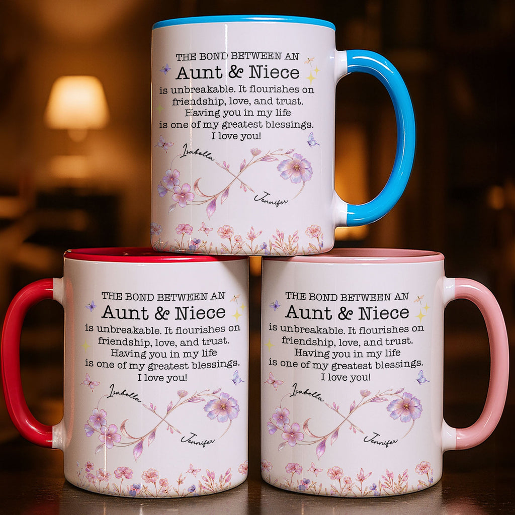 Personalized Accent Mug Custom Niece Gift Flower Design Accent Mug GradoCreations