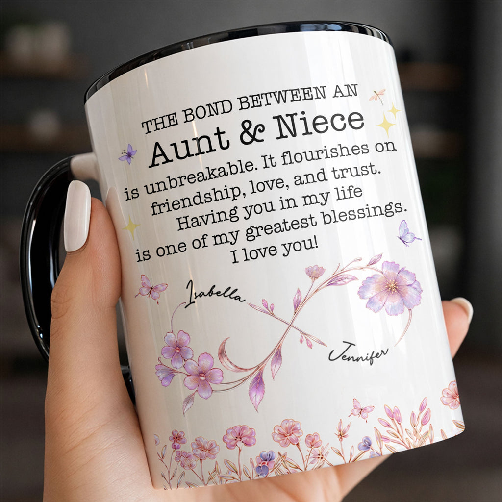 Personalized Accent Mug Custom Niece Gift Flower Design Accent Mug GradoCreations