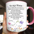 Personalized Accent Mug Birth Month Flowers Custom Design for Niece