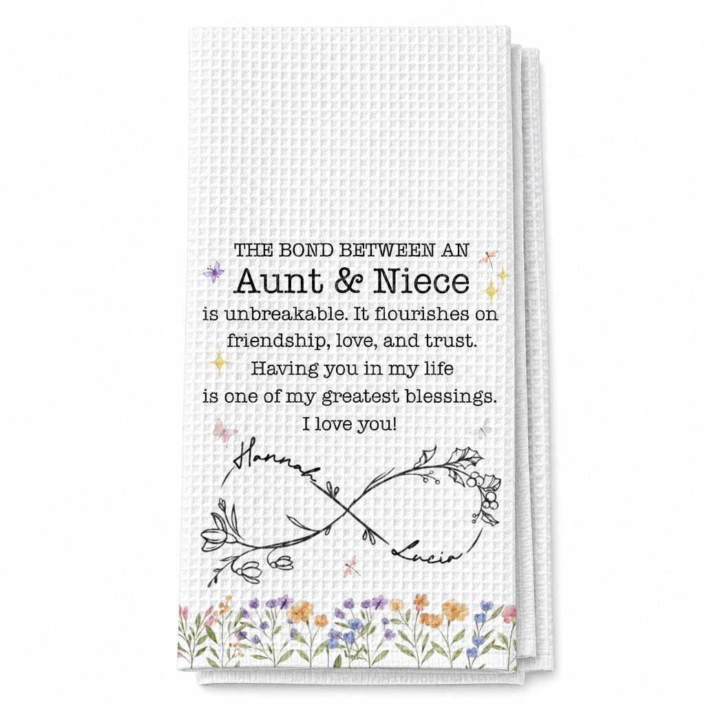 Personalized Kitchen Towel Birth Month Flowers Gift for Niece Kitchen Towel GradoCreations