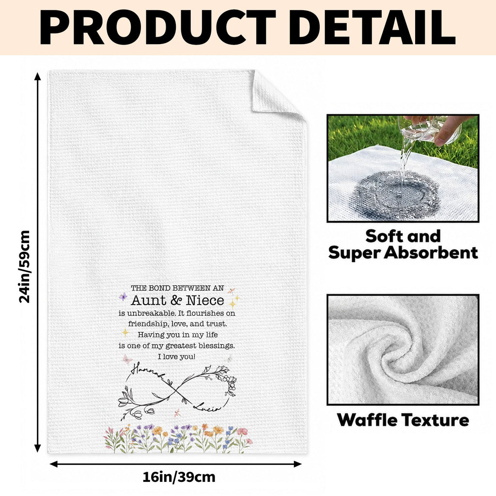 Personalized Kitchen Towel Birth Month Flowers Gift for Niece Kitchen Towel GradoCreations