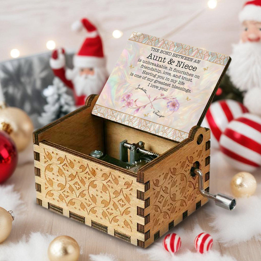 Personalized Wooden Music Box Custom Niece Gift for Birthday