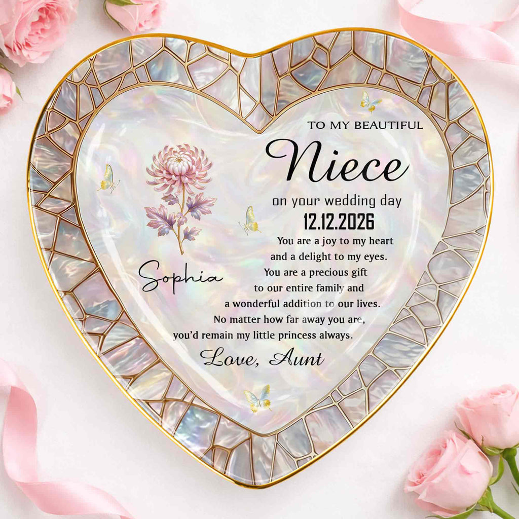 Personalized Heart Jewelry Dish Custom Name Gift for Niece
