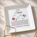 Personalized Jewelry Dish with Infinity Flowers Gift for Niece
