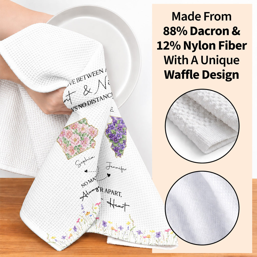 Personalized Floral Kitchen Towel Custom Aunt Niece Gift