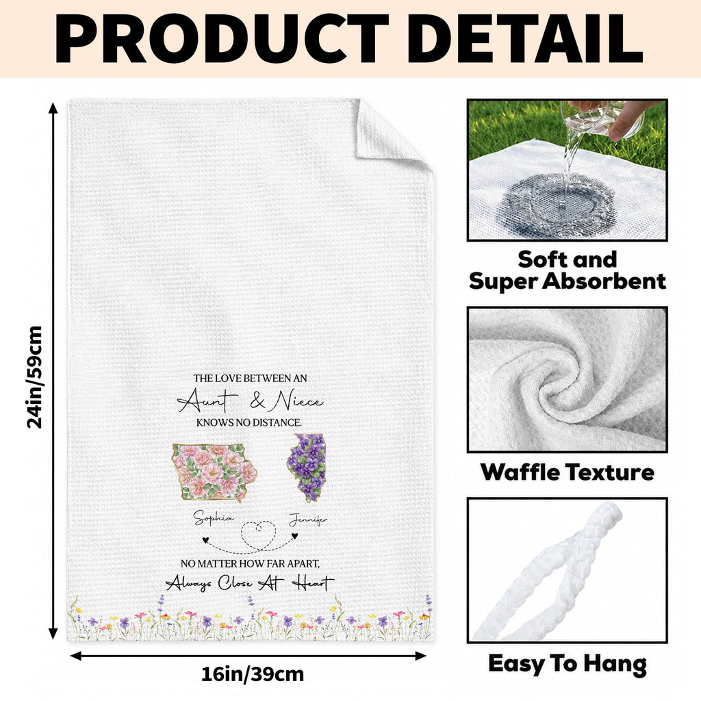 Personalized Floral Kitchen Towel Custom Aunt Niece Gift