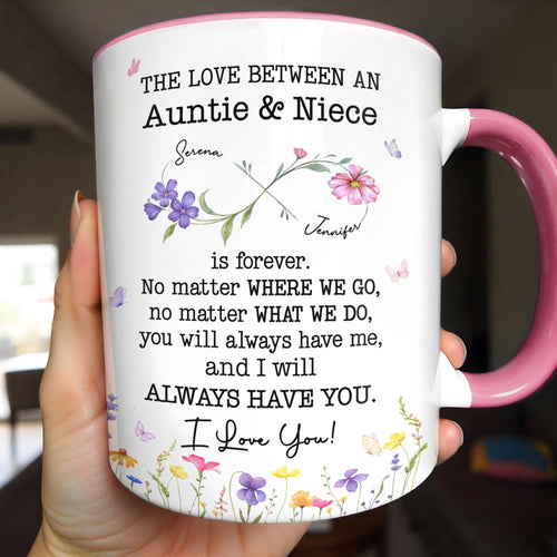 Personalized Accent Mug Custom Birth Month Flowers for Niece Accent Mug GradoCreations