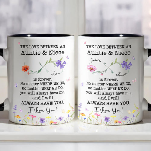 Personalized Accent Mug Custom Birth Month Flowers for Niece Accent Mug GradoCreations