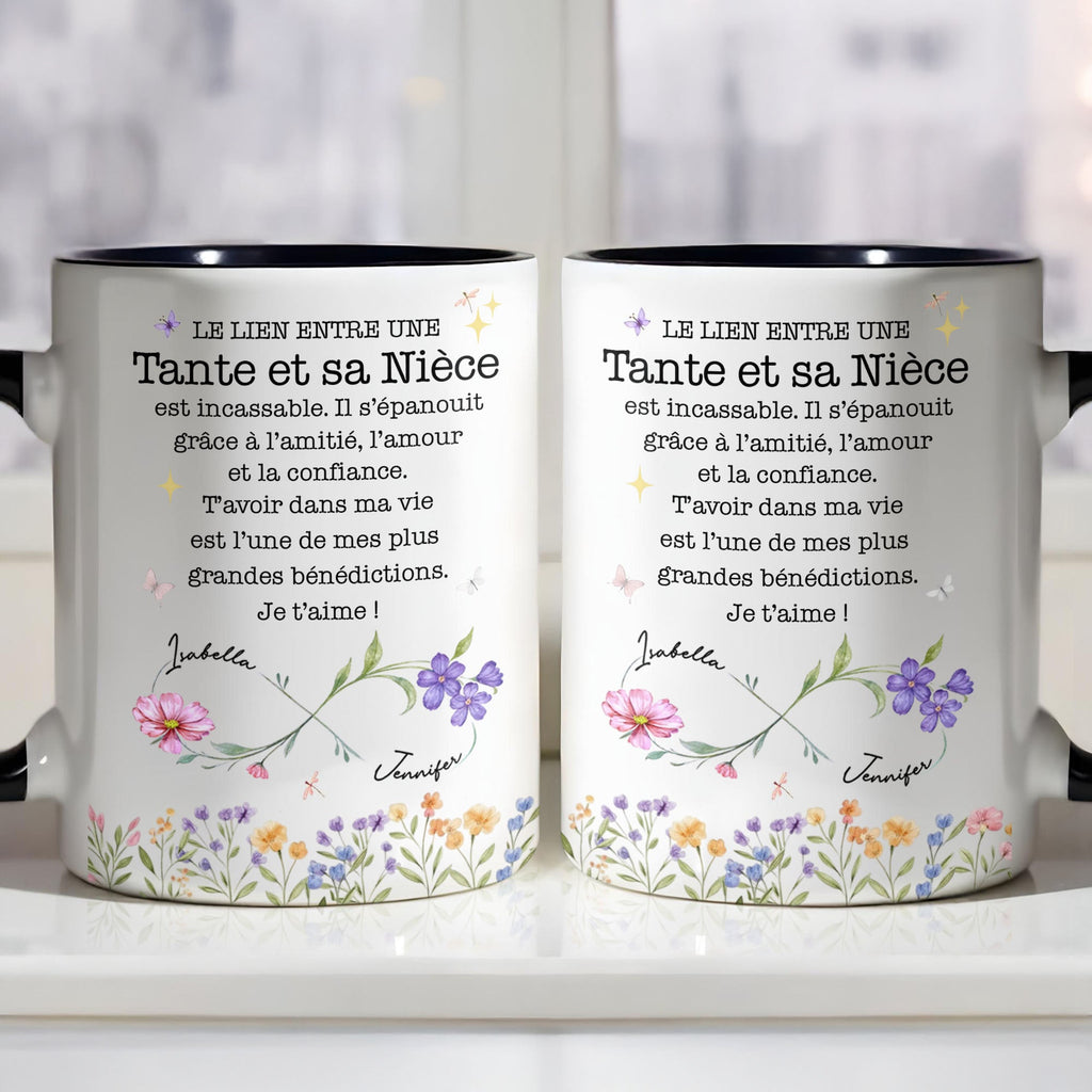 Personalized Infinity Birth Month Flowers Mug Gift for Niece Accent Mug GradoCreations