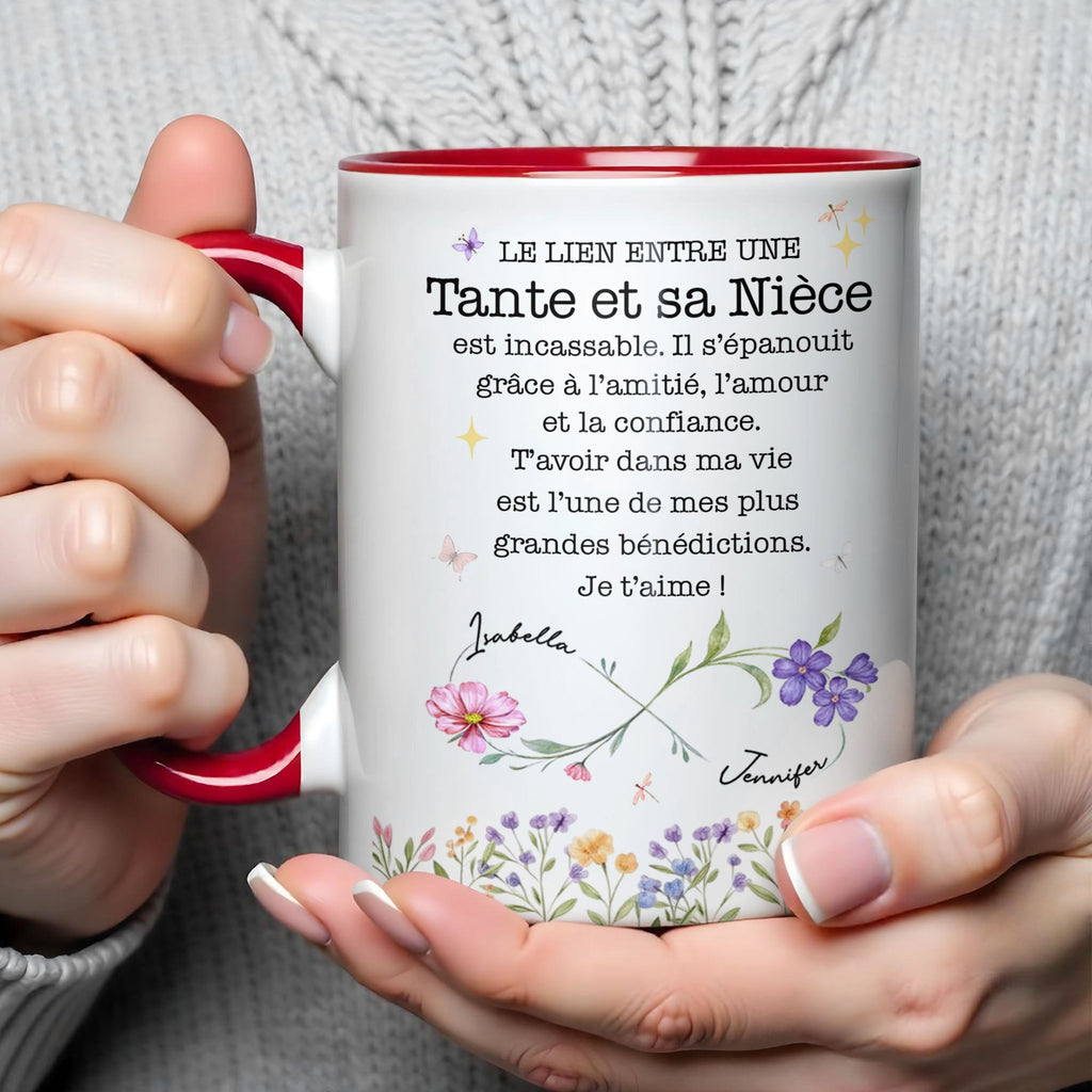 Personalized Infinity Birth Month Flowers Mug Gift for Niece Accent Mug GradoCreations