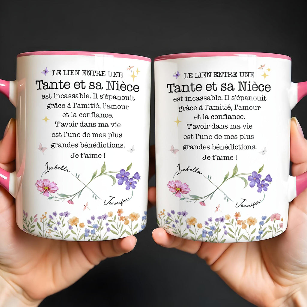 Personalized Infinity Birth Month Flowers Mug Gift for Niece Accent Mug GradoCreations