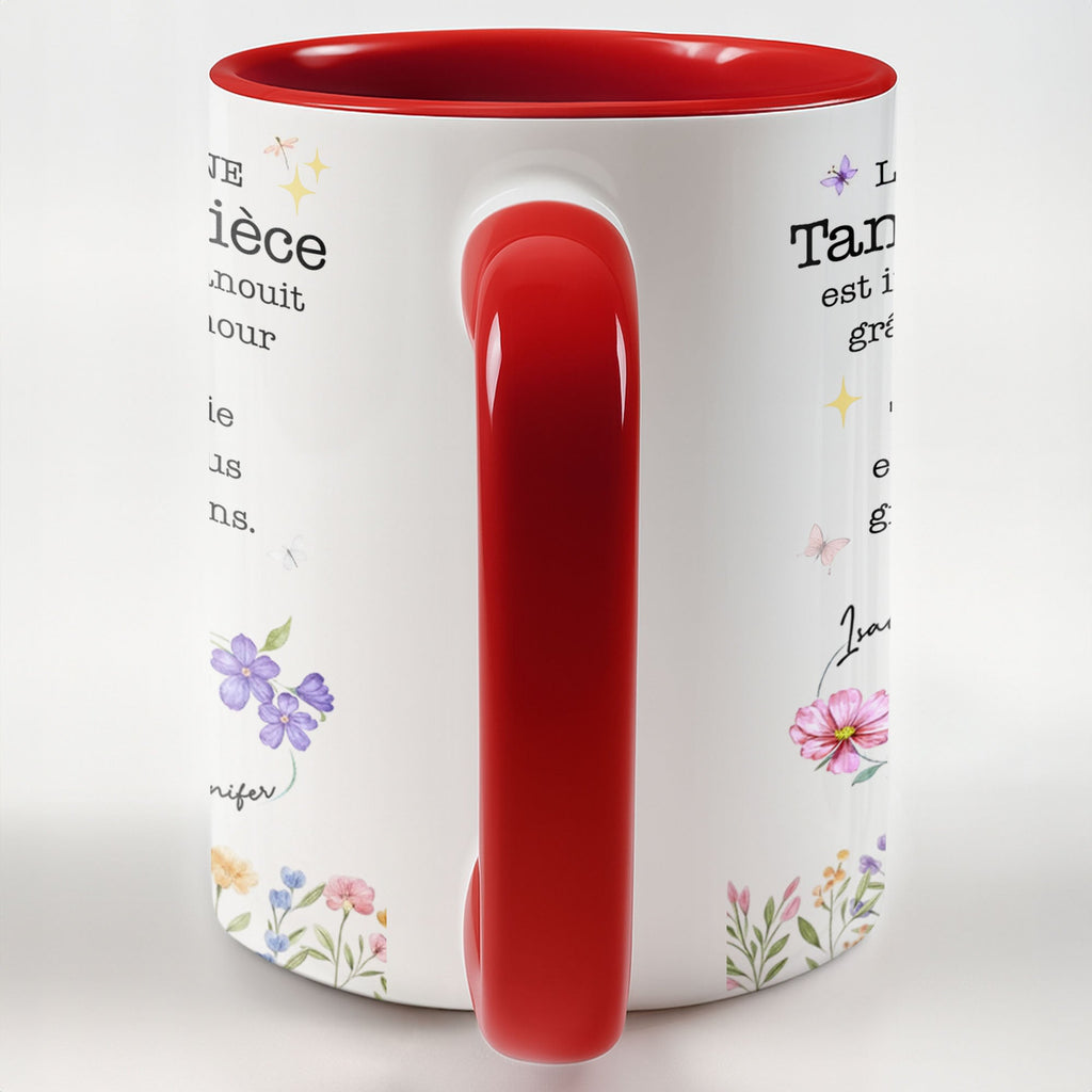 Personalized Infinity Birth Month Flowers Mug Gift for Niece Accent Mug GradoCreations