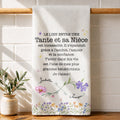 Personalized Kitchen Towel Birth Month Flowers Gift for Niece