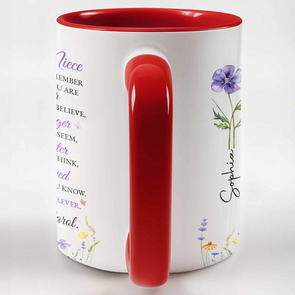 Personalized Custom Accent Mug Birth Month Flower Gift for Niece Accent Mug GradoCreations