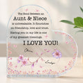 Personalized Heart Shaped Acrylic Plaque Gift for Aunt & Niece