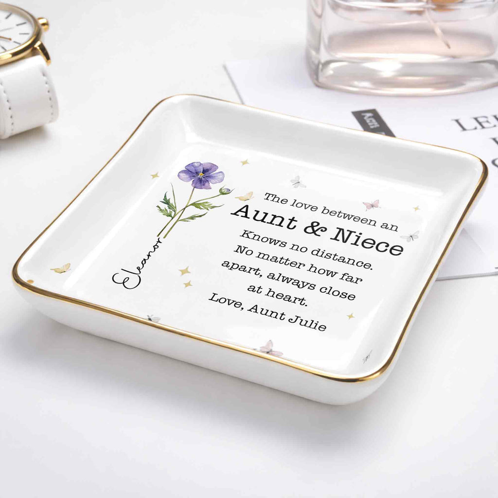 Personalized Ceramic Jewelry Dish Custom Aunt Niece Gift
