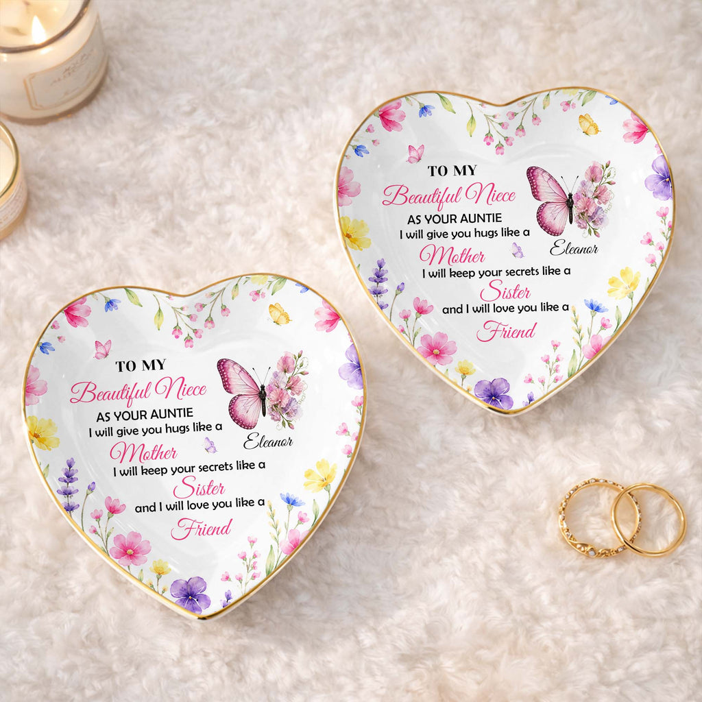 Personalized Heart Jewelry Dish Custom Name Gift for Niece Heart Jewelry Dish GradoCreations