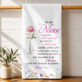 Personalized Kitchen Towel Custom Birth Flower Gift for Niece Kitchen Towel GradoCreations