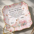 Personalized Ceramic Lace Jewelry Dish Custom Name Gift for Niece Lace Square Jewelry Dish GradoCreations