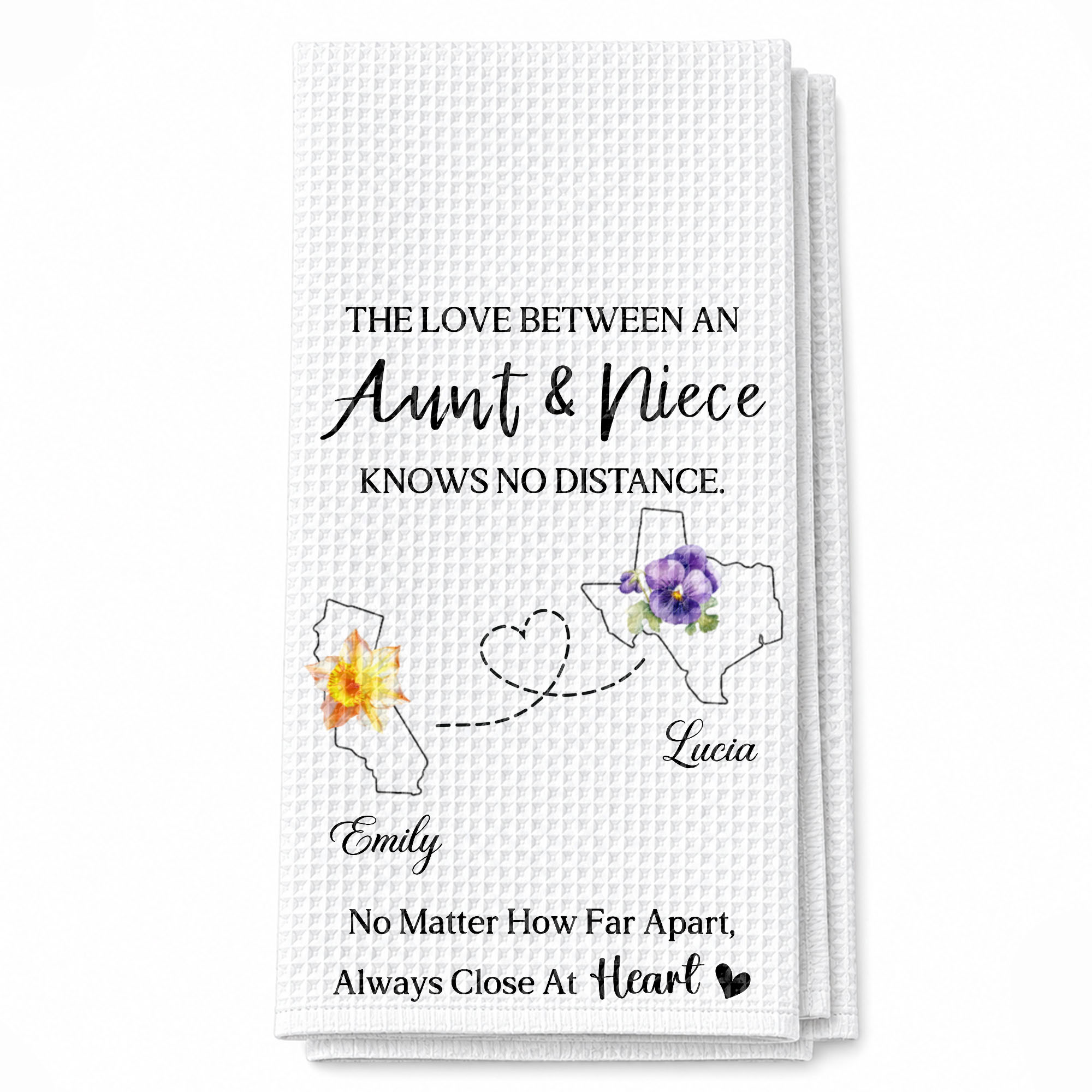 Personalized Kitchen Towel Custom Aunt Niece Gift Idea Flowers Kitchen Towel GradoCreations