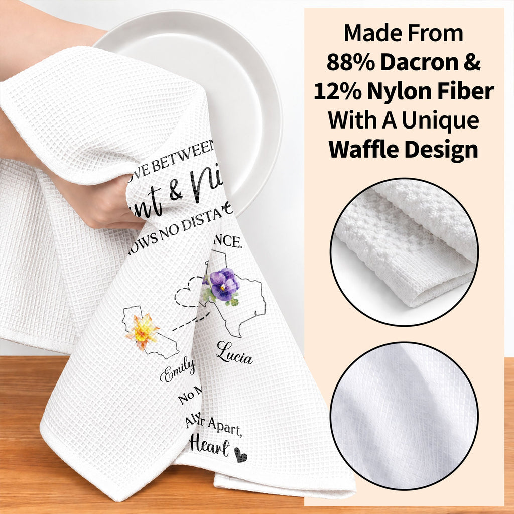 Personalized Kitchen Towel Custom Aunt Niece Gift Idea Flowers Kitchen Towel GradoCreations