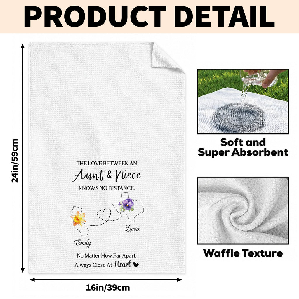Personalized Kitchen Towel Custom Aunt Niece Gift Idea Flowers Kitchen Towel GradoCreations