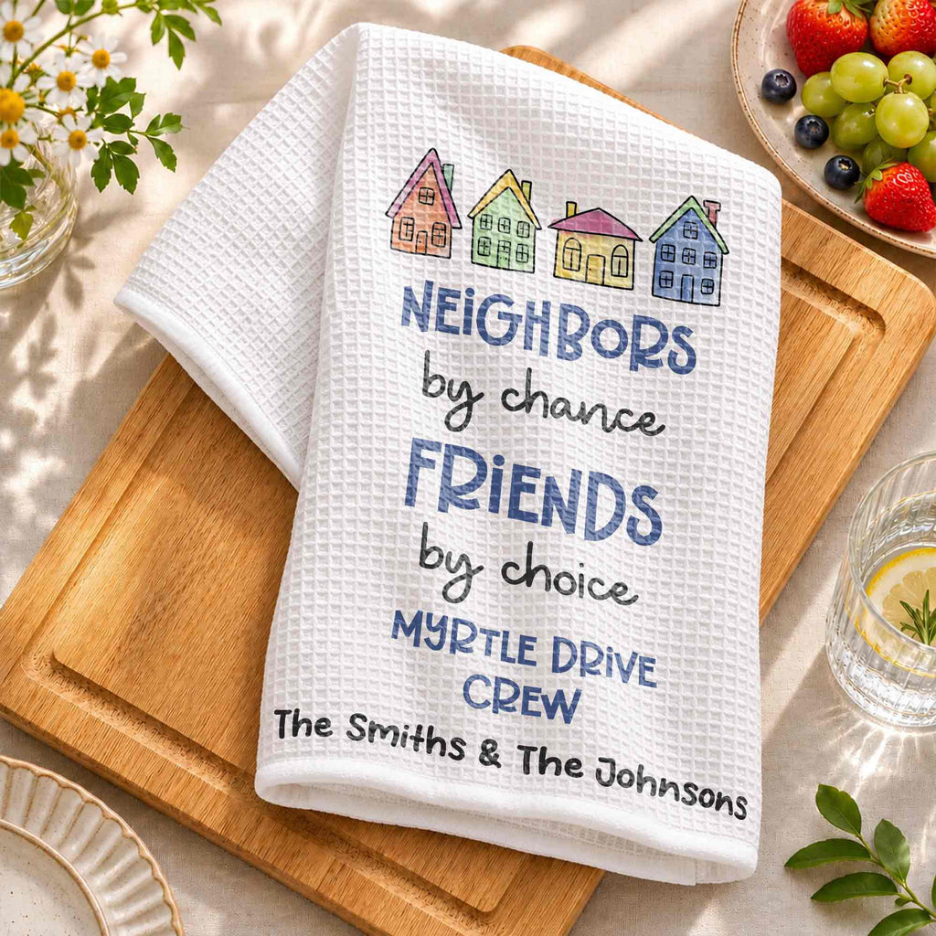 Personalized Kitchen Towel Custom Name Gift for Neighbors Kitchen Towel GradoCreations