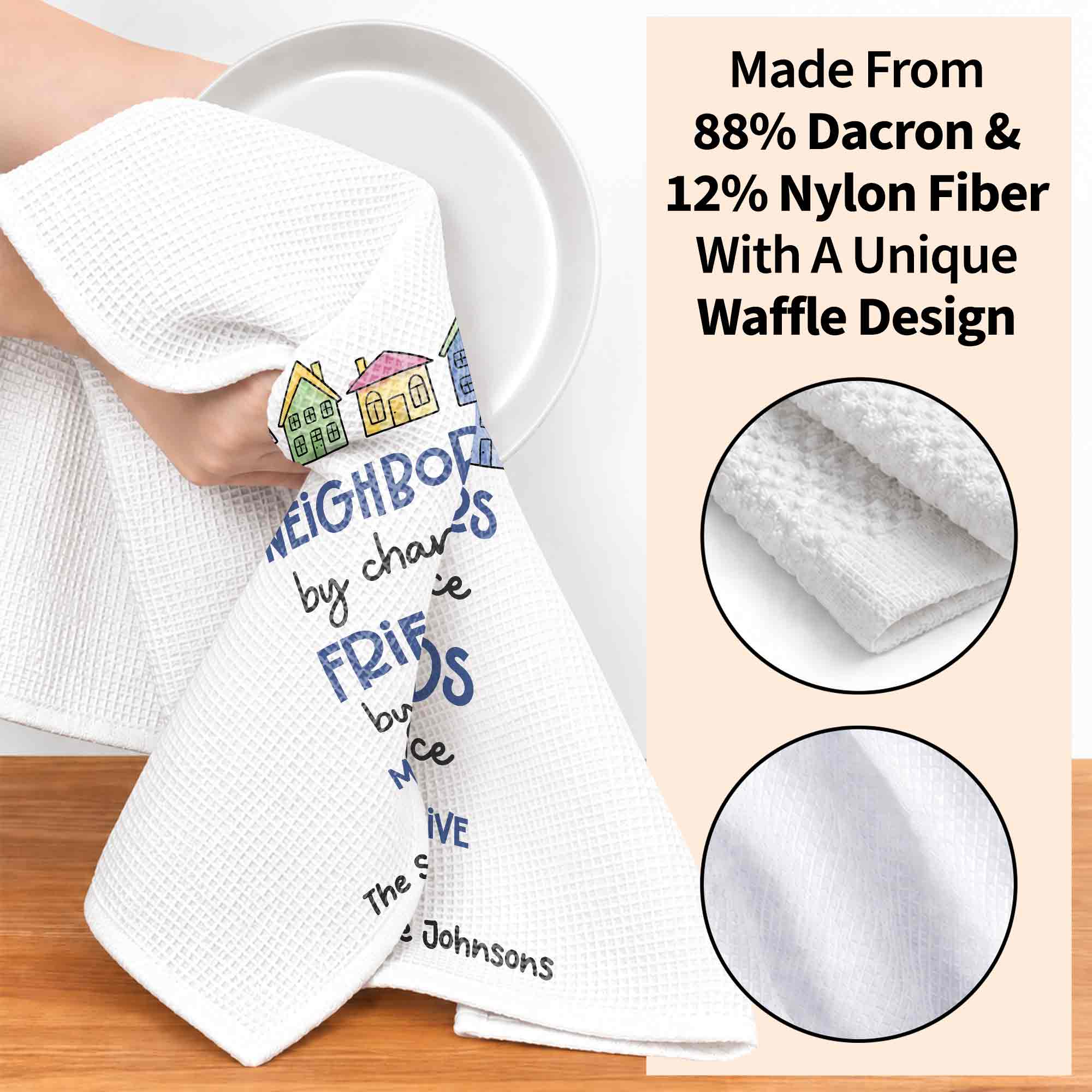 Personalized Kitchen Towel Custom Name Gift for Neighbors Kitchen Towel GradoCreations