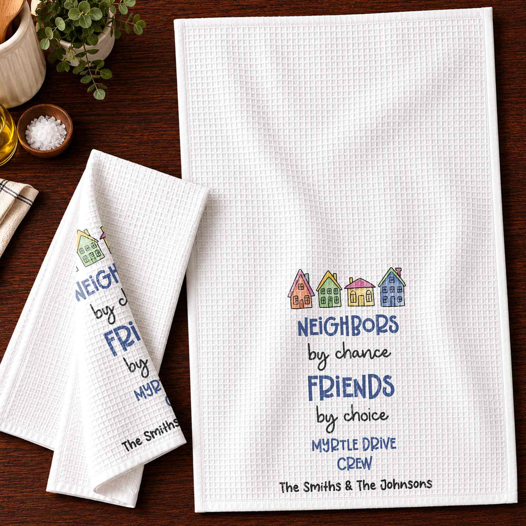 Personalized Kitchen Towel Custom Name Gift for Neighbors Kitchen Towel GradoCreations