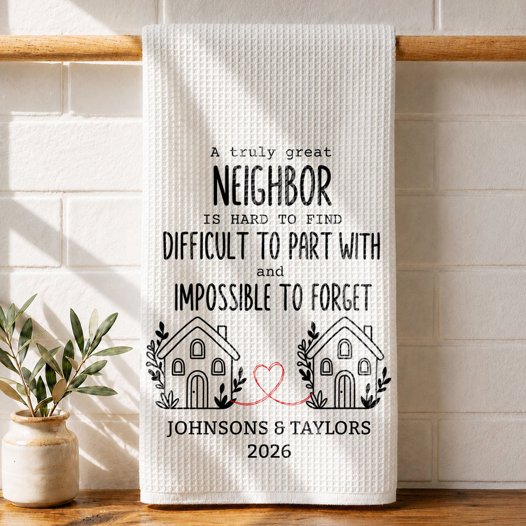 Personalized Kitchen Towel Custom Gift for Neighbors & Friends Kitchen Towel GradoCreations