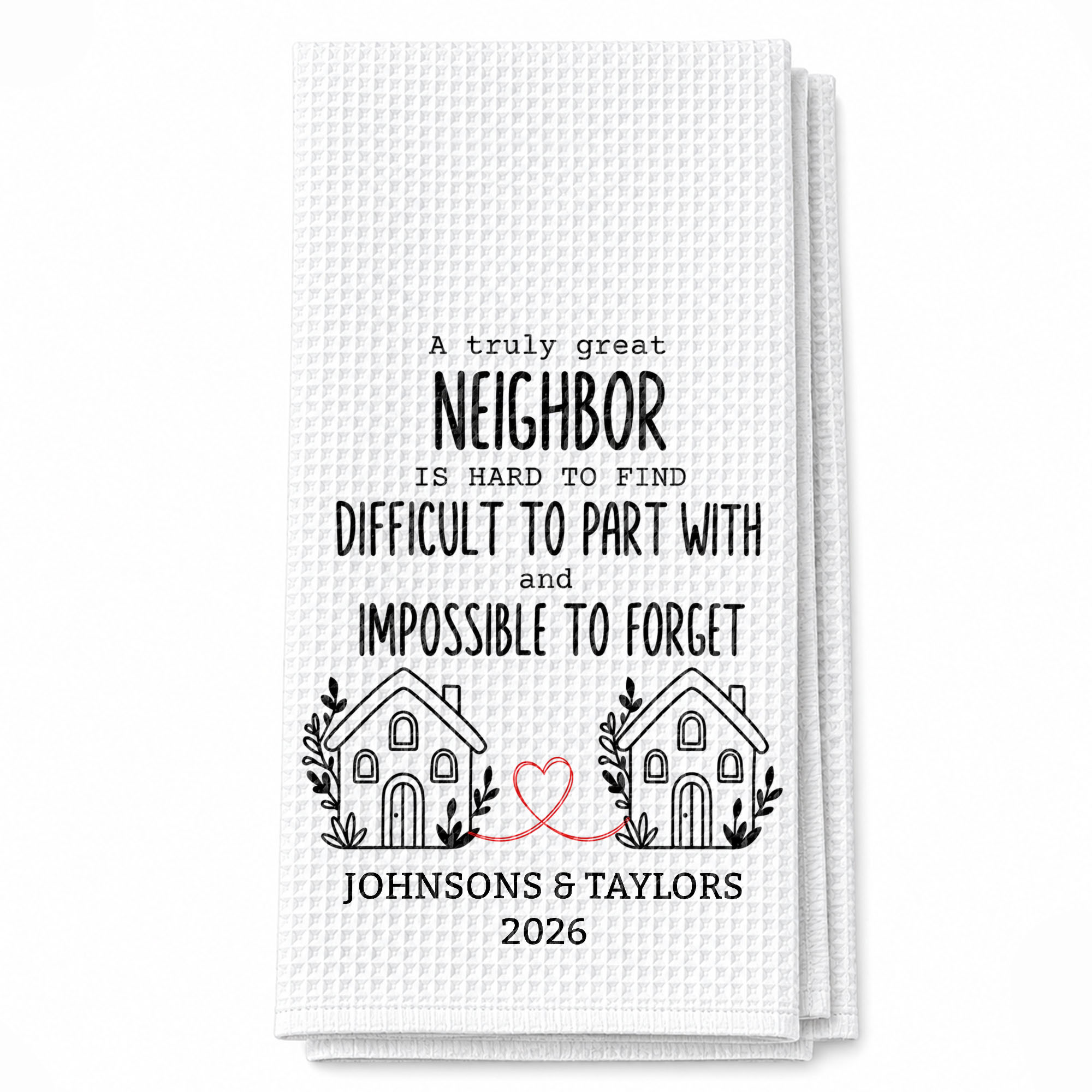 Personalized Kitchen Towel Custom Gift for Neighbors & Friends Kitchen Towel GradoCreations