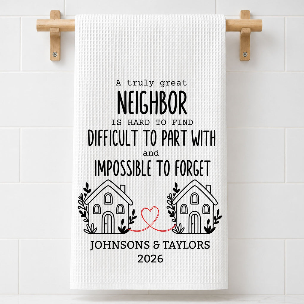 Personalized Kitchen Towel Custom Gift for Neighbors & Friends Kitchen Towel GradoCreations