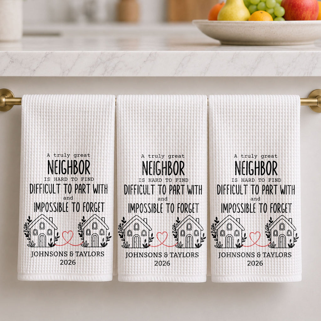 Personalized Kitchen Towel Custom Gift for Neighbors & Friends Kitchen Towel GradoCreations