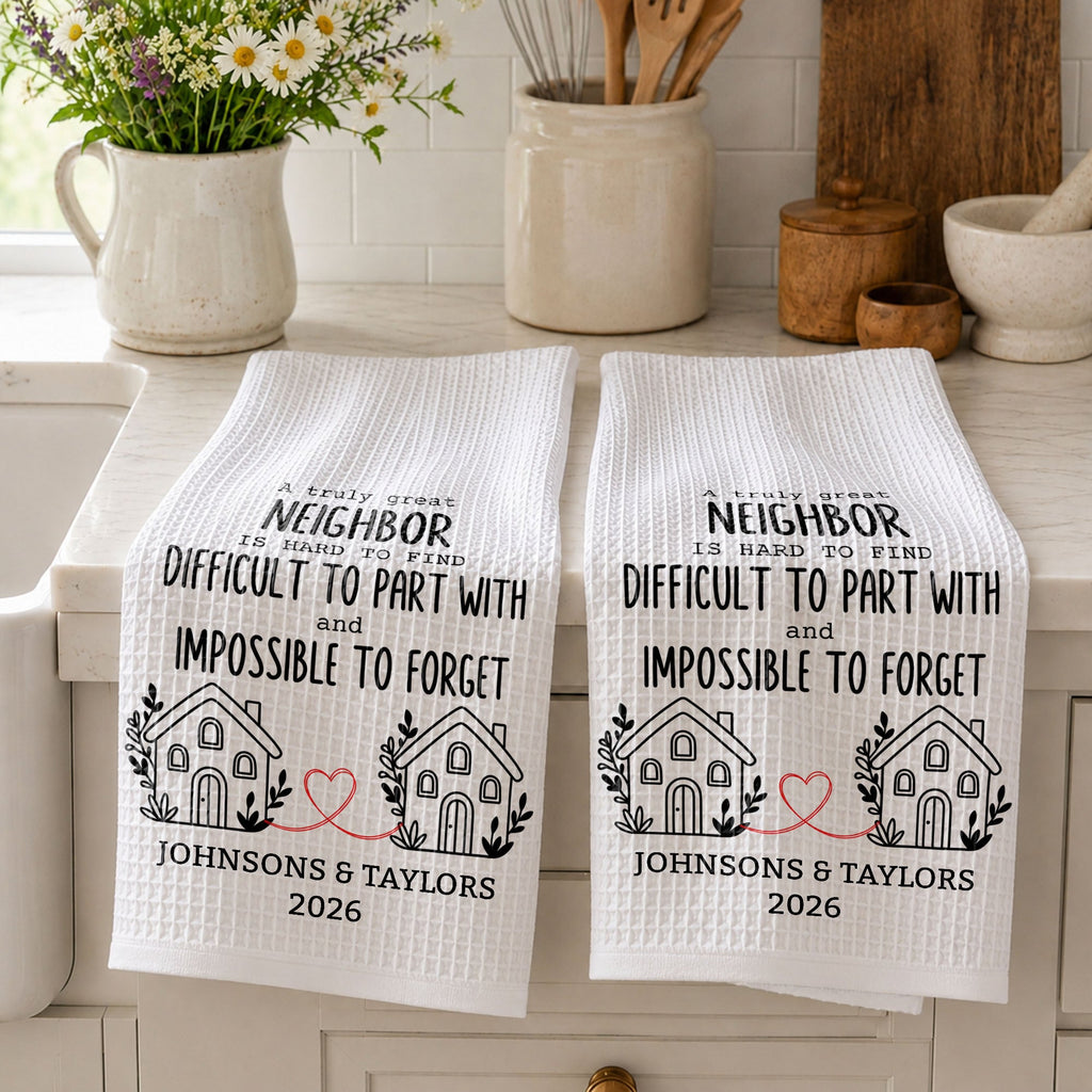 Personalized Kitchen Towel Custom Gift for Neighbors & Friends Kitchen Towel GradoCreations