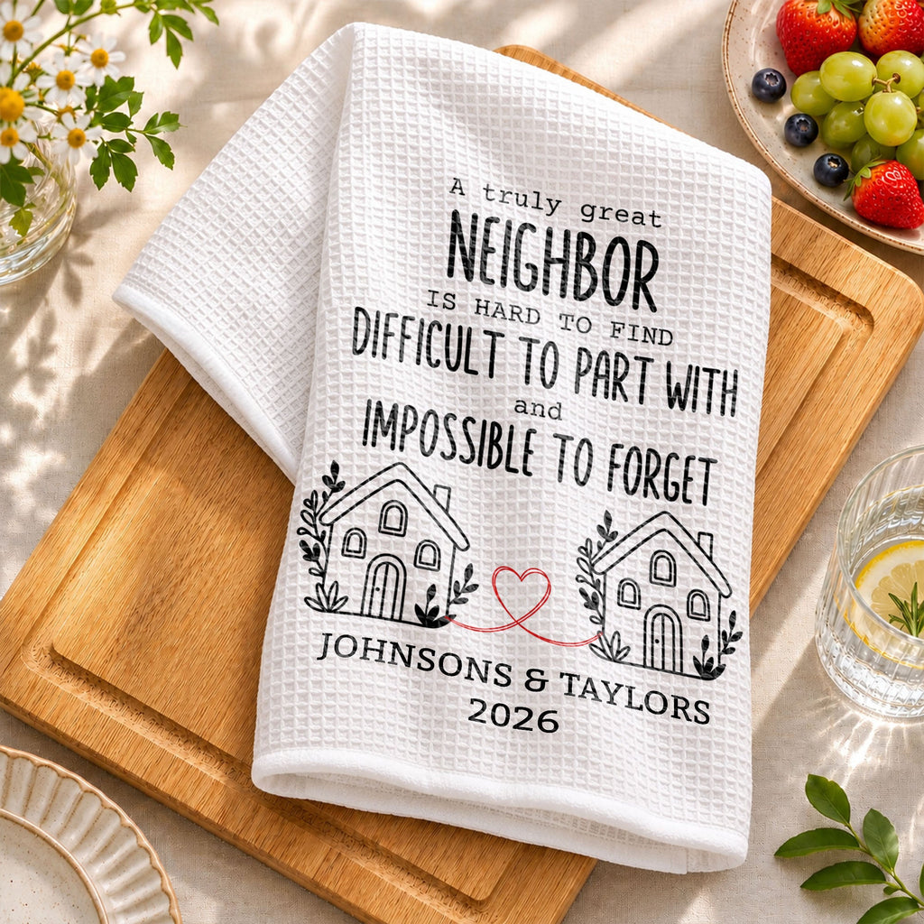 Personalized Kitchen Towel Custom Gift for Neighbors & Friends Kitchen Towel GradoCreations