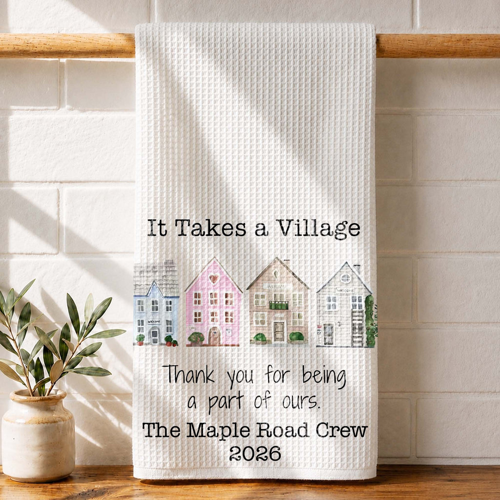 Personalized Thank You Neighbor Kitchen Towel Custom Gift Kitchen Towel GradoCreations