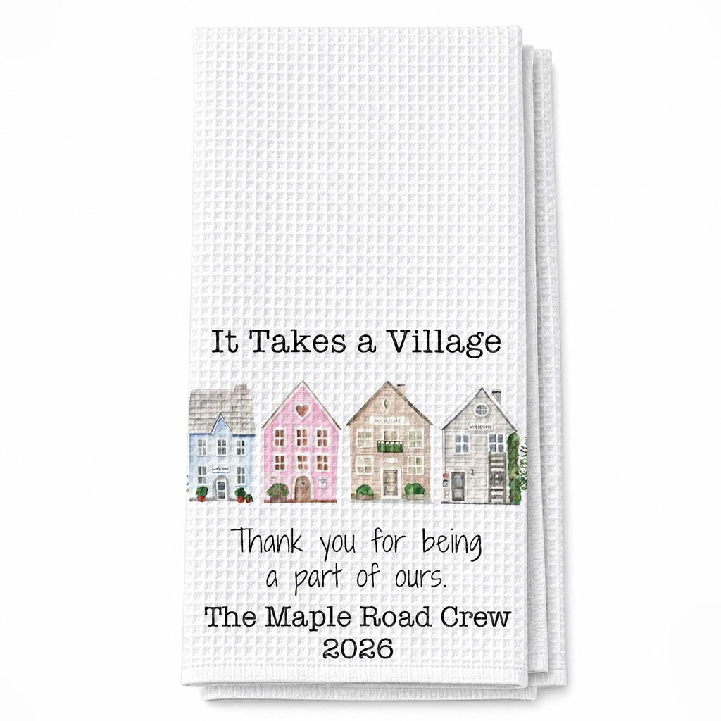 Personalized Thank You Neighbor Kitchen Towel Custom Gift Kitchen Towel GradoCreations