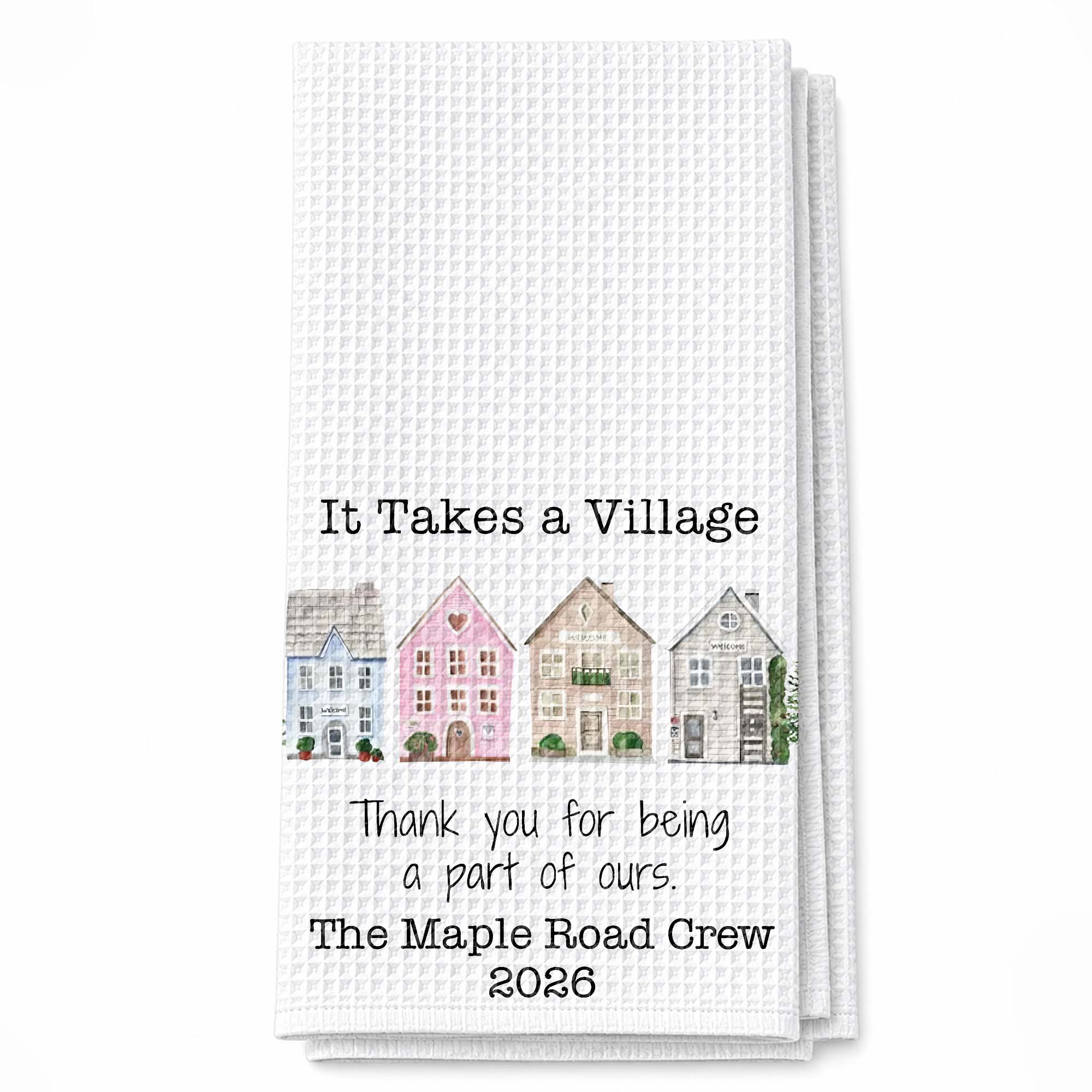Personalized Thank You Neighbor Kitchen Towel Custom Gift Kitchen Towel GradoCreations