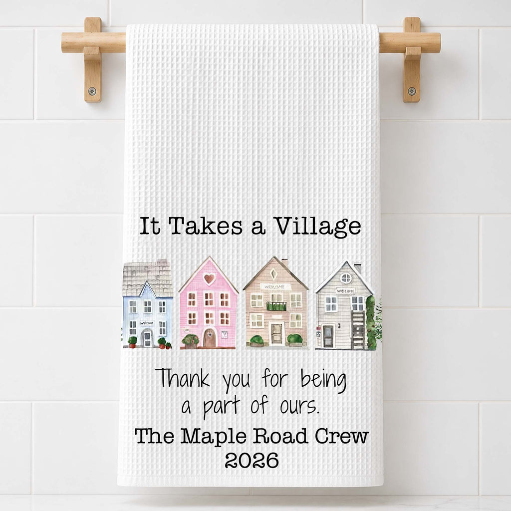 Personalized Thank You Neighbor Kitchen Towel Custom Gift Kitchen Towel GradoCreations
