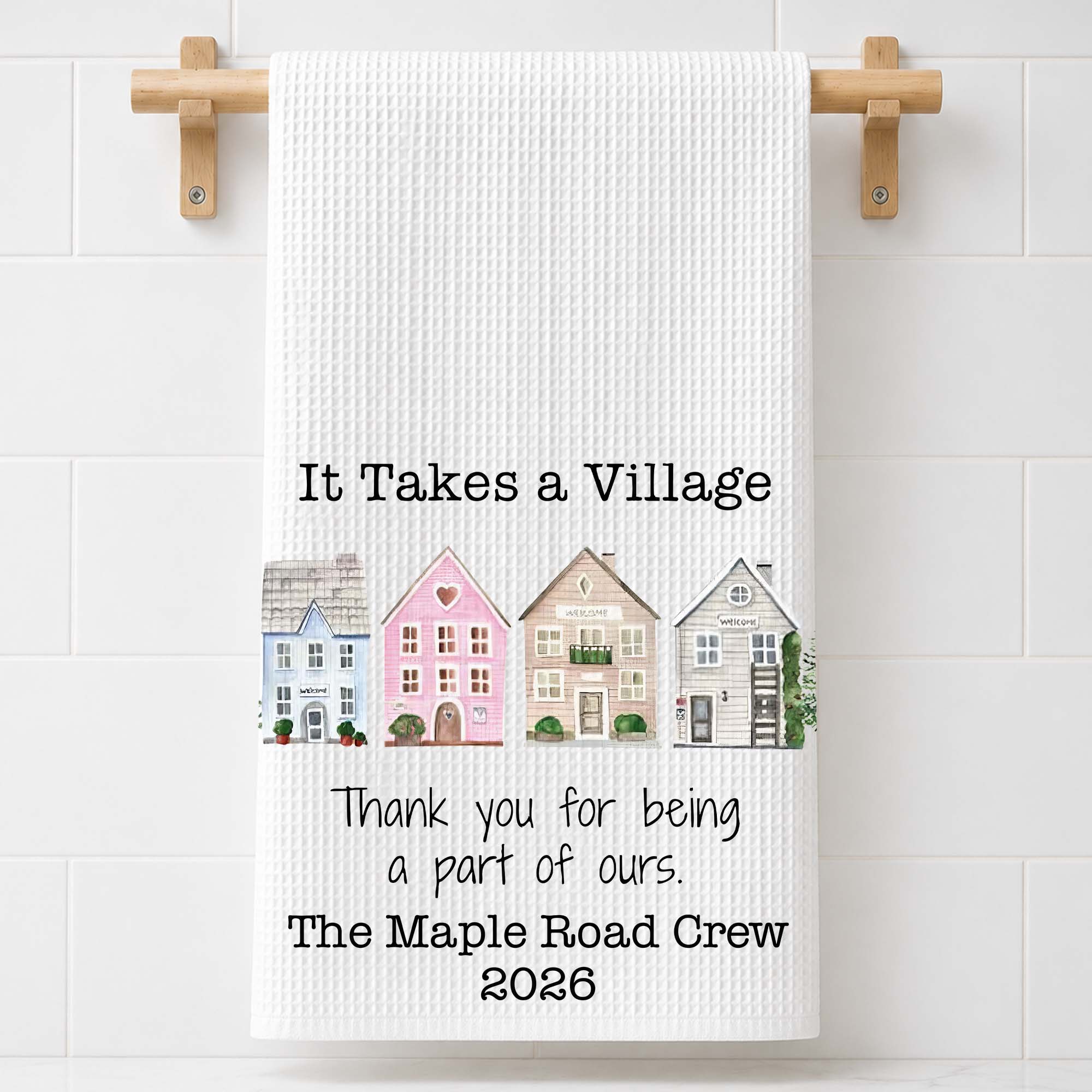 Personalized Thank You Neighbor Kitchen Towel Custom Gift Kitchen Towel GradoCreations