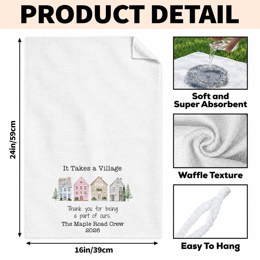 Personalized Thank You Neighbor Kitchen Towel Custom Gift Kitchen Towel GradoCreations