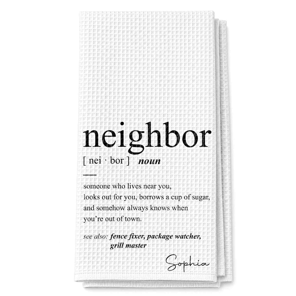 Personalized Kitchen Towel Custom Gift for Neighbors Home Decor Kitchen Towel GradoCreations