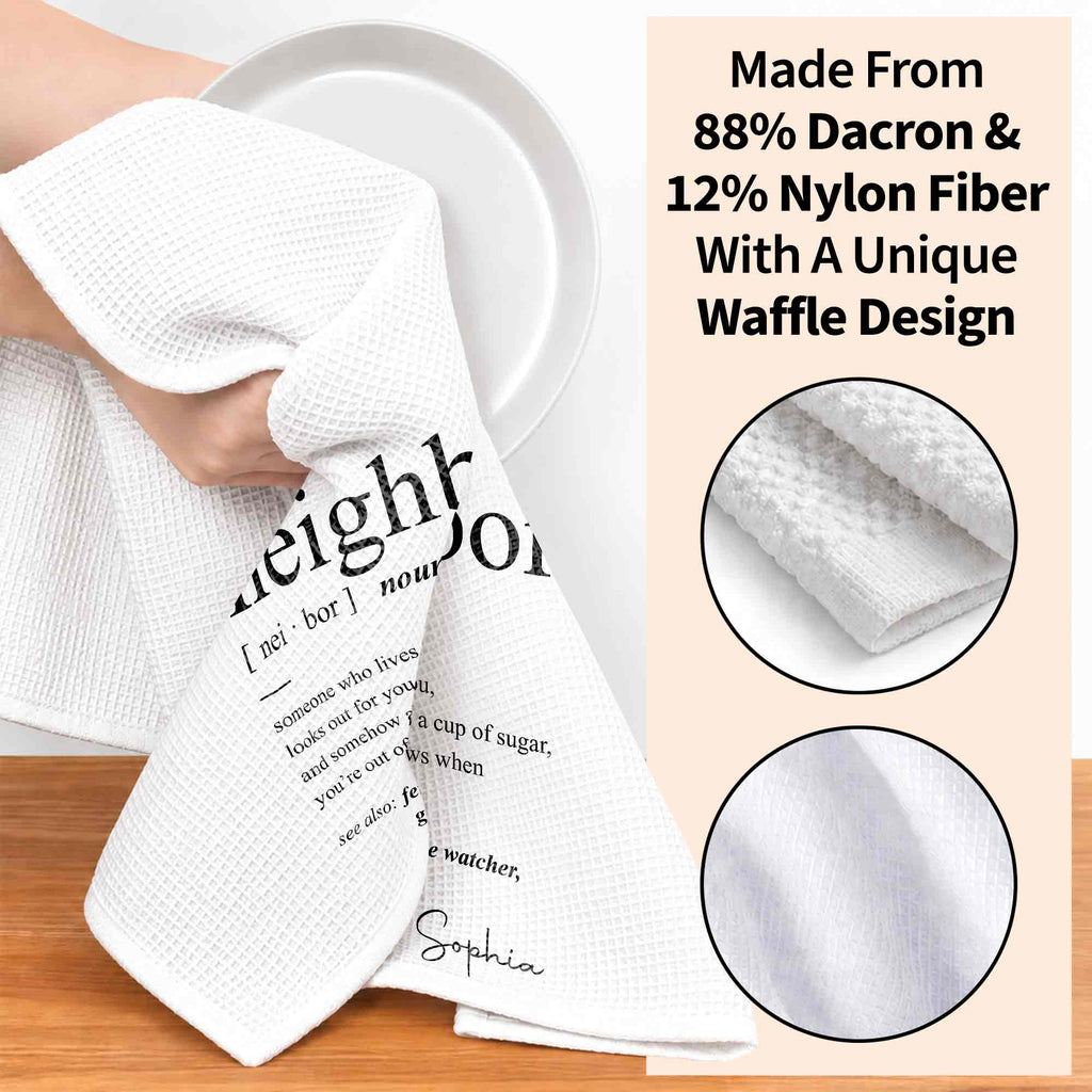 Personalized Kitchen Towel Custom Gift for Neighbors Home Decor Kitchen Towel GradoCreations