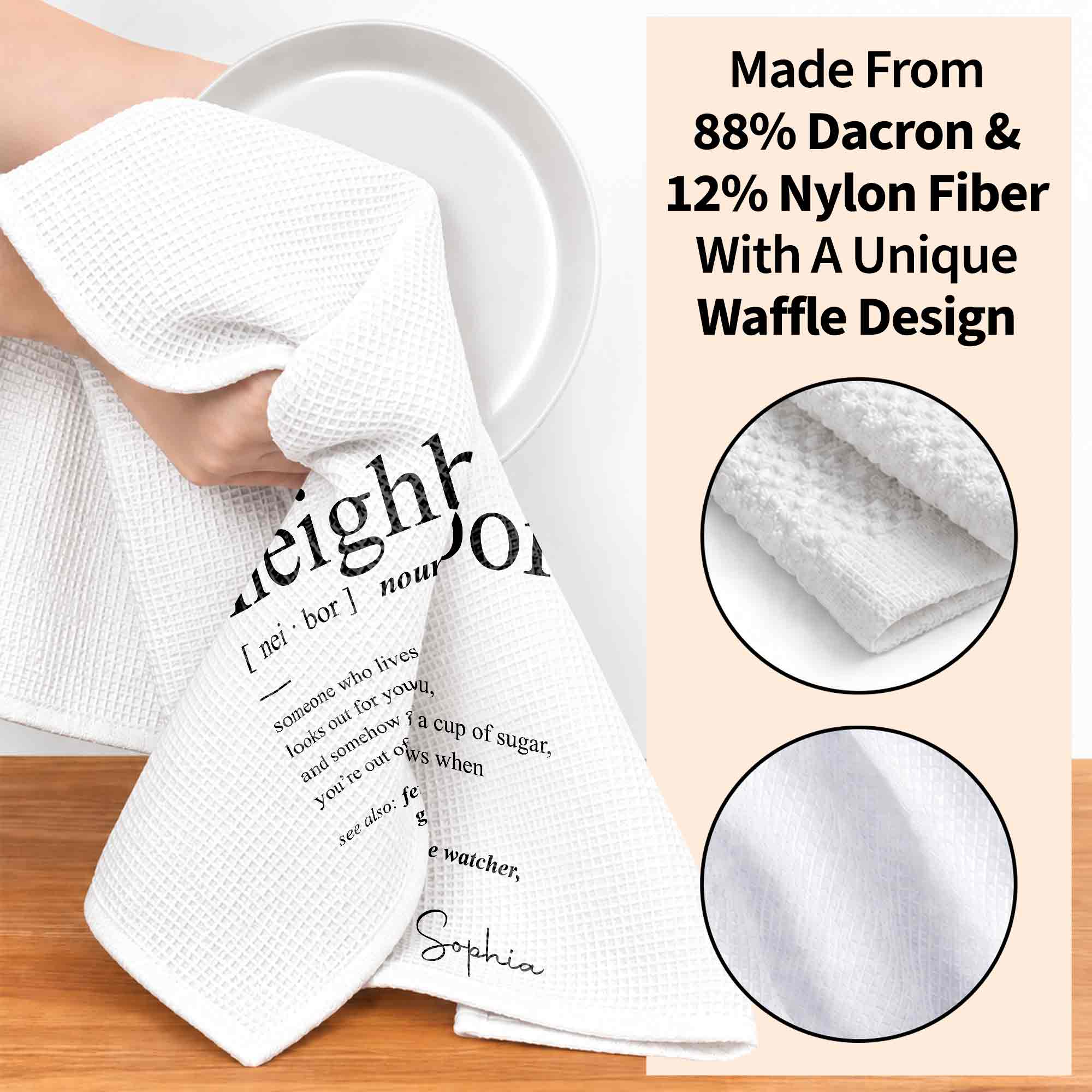 Personalized Kitchen Towel Custom Gift for Neighbors Home Decor Kitchen Towel GradoCreations