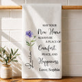 Personalized Kitchen Towel Custom Birth Month Flower Gift for Home Kitchen Towel GradoCreations
