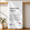 Personalized Kitchen Towel Custom Birth Flowers for Bestie