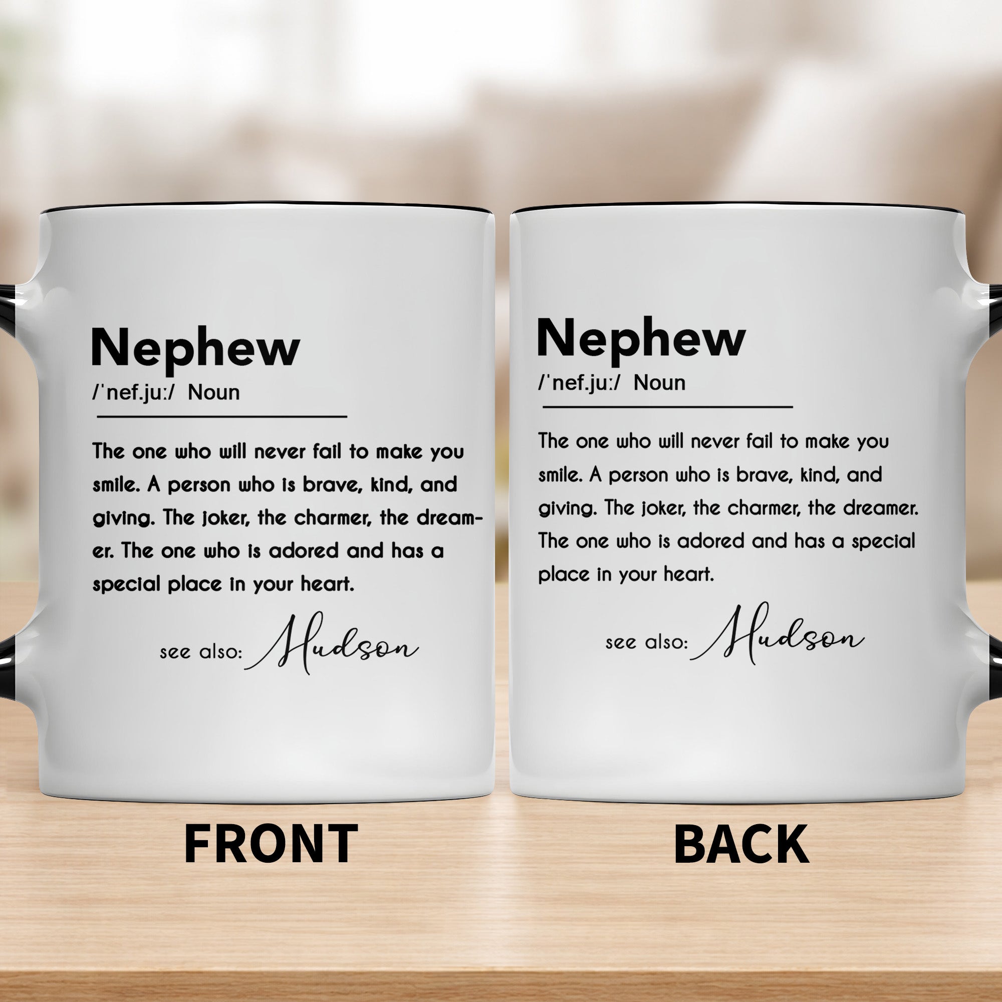 Personalized Custom Accent Mug for Nephew Birthday Gift Accent Mug GradoCreations